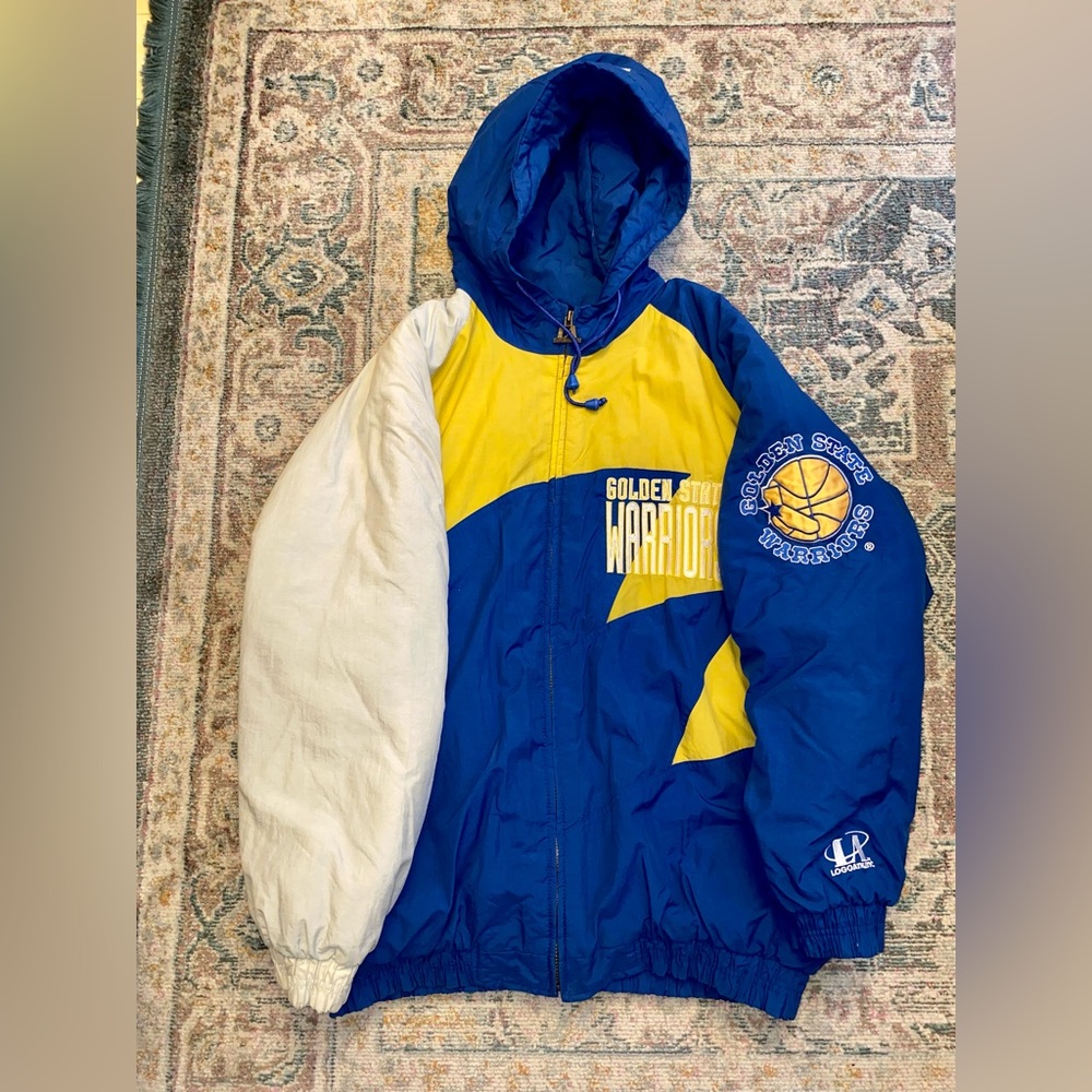 Vintage 1990s Golden State Warriors Sharktooth Logo Athletic Jacket